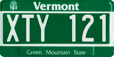 VT license plate XTY121