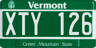 VT license plate XTY126