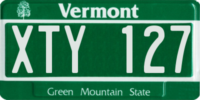VT license plate XTY127