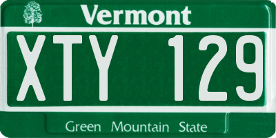 VT license plate XTY129