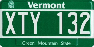 VT license plate XTY132