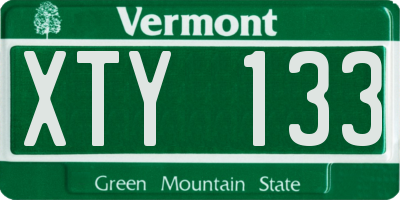 VT license plate XTY133