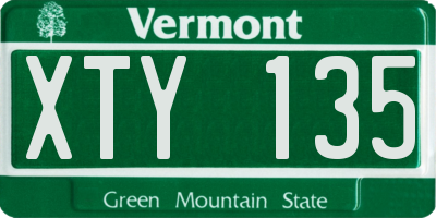 VT license plate XTY135