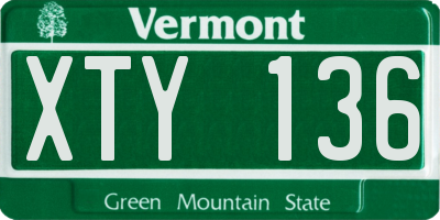 VT license plate XTY136