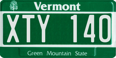 VT license plate XTY140
