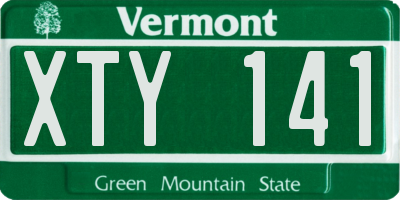 VT license plate XTY141