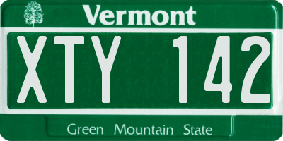 VT license plate XTY142
