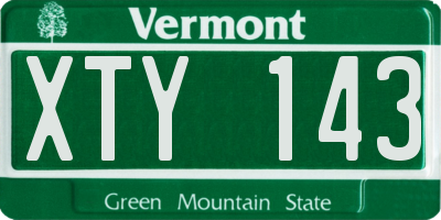 VT license plate XTY143