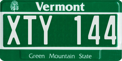 VT license plate XTY144