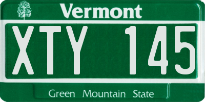 VT license plate XTY145