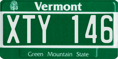 VT license plate XTY146
