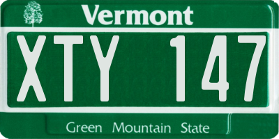 VT license plate XTY147