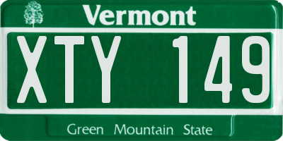 VT license plate XTY149