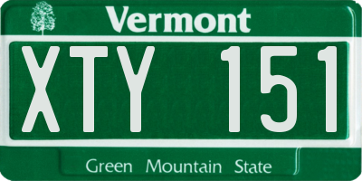 VT license plate XTY151