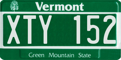 VT license plate XTY152