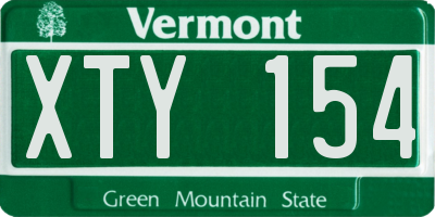 VT license plate XTY154
