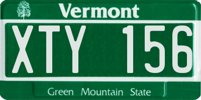 VT license plate XTY156