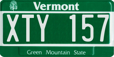 VT license plate XTY157