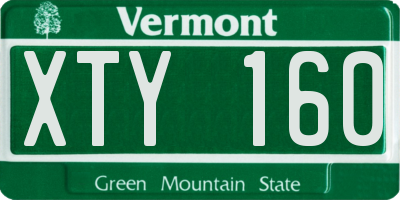 VT license plate XTY160