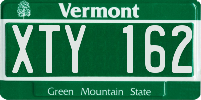 VT license plate XTY162