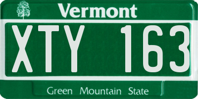 VT license plate XTY163