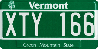 VT license plate XTY166
