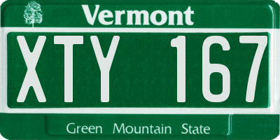 VT license plate XTY167