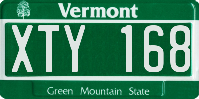 VT license plate XTY168
