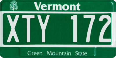 VT license plate XTY172