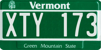 VT license plate XTY173
