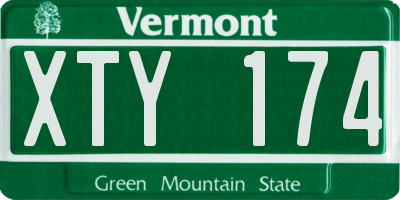 VT license plate XTY174