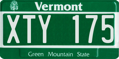VT license plate XTY175
