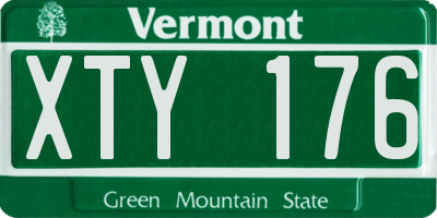VT license plate XTY176