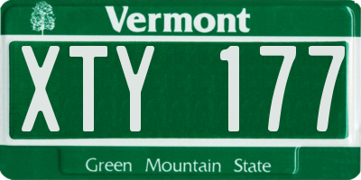 VT license plate XTY177