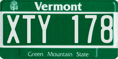 VT license plate XTY178