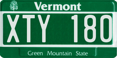 VT license plate XTY180
