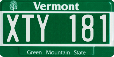 VT license plate XTY181