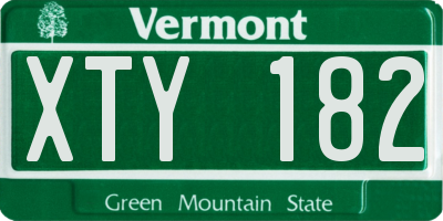 VT license plate XTY182