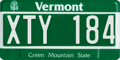VT license plate XTY184