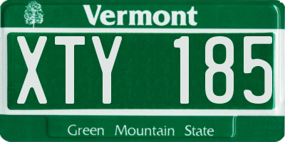 VT license plate XTY185