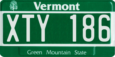 VT license plate XTY186