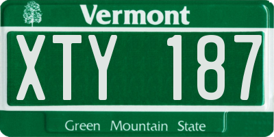 VT license plate XTY187