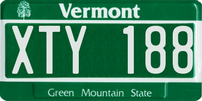 VT license plate XTY188