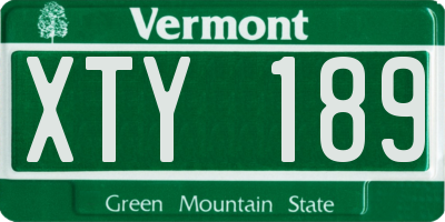 VT license plate XTY189