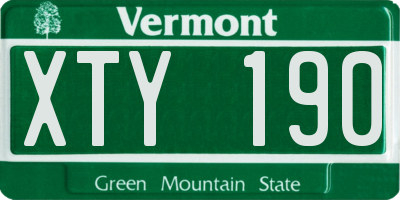 VT license plate XTY190