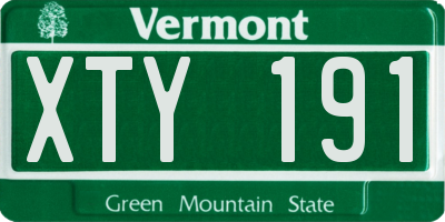 VT license plate XTY191