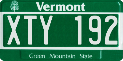 VT license plate XTY192