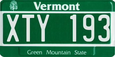 VT license plate XTY193