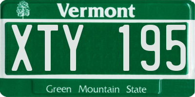 VT license plate XTY195