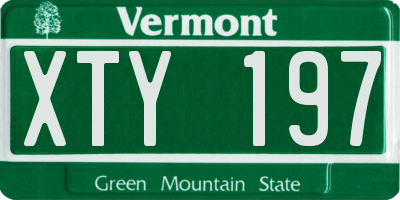 VT license plate XTY197